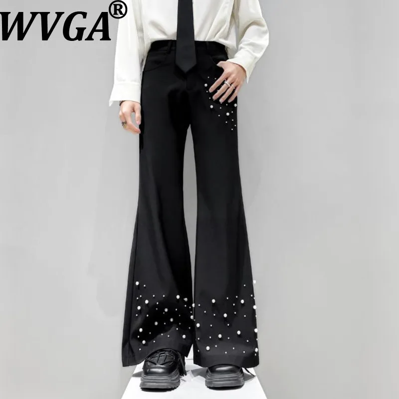 

WVGA весна осень новые мужские Y2K тяжелые жемчужные расклешенные стильные повседневные универсальные нишевые шикарные широкие брюки длиной до пола W14012
