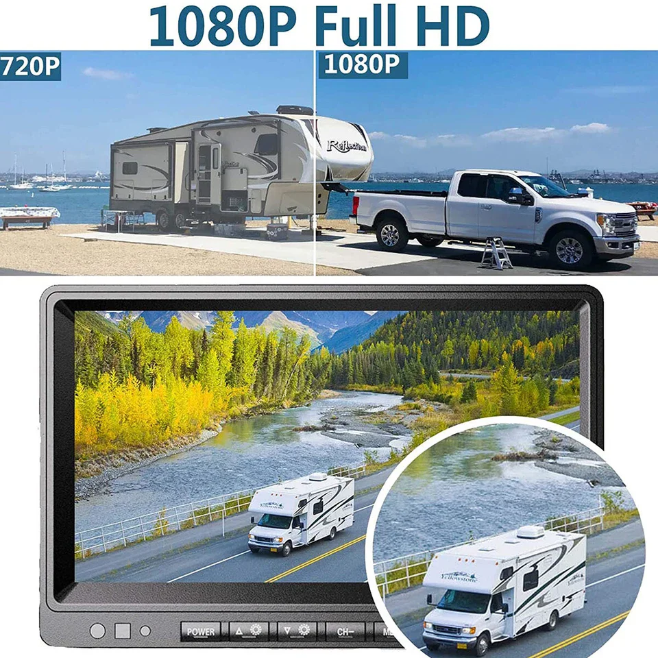 iPoster Dash Cam 7 Quad DVR Monitor AHD 1080P Backup Camera 32GB for Truck Caravan RV