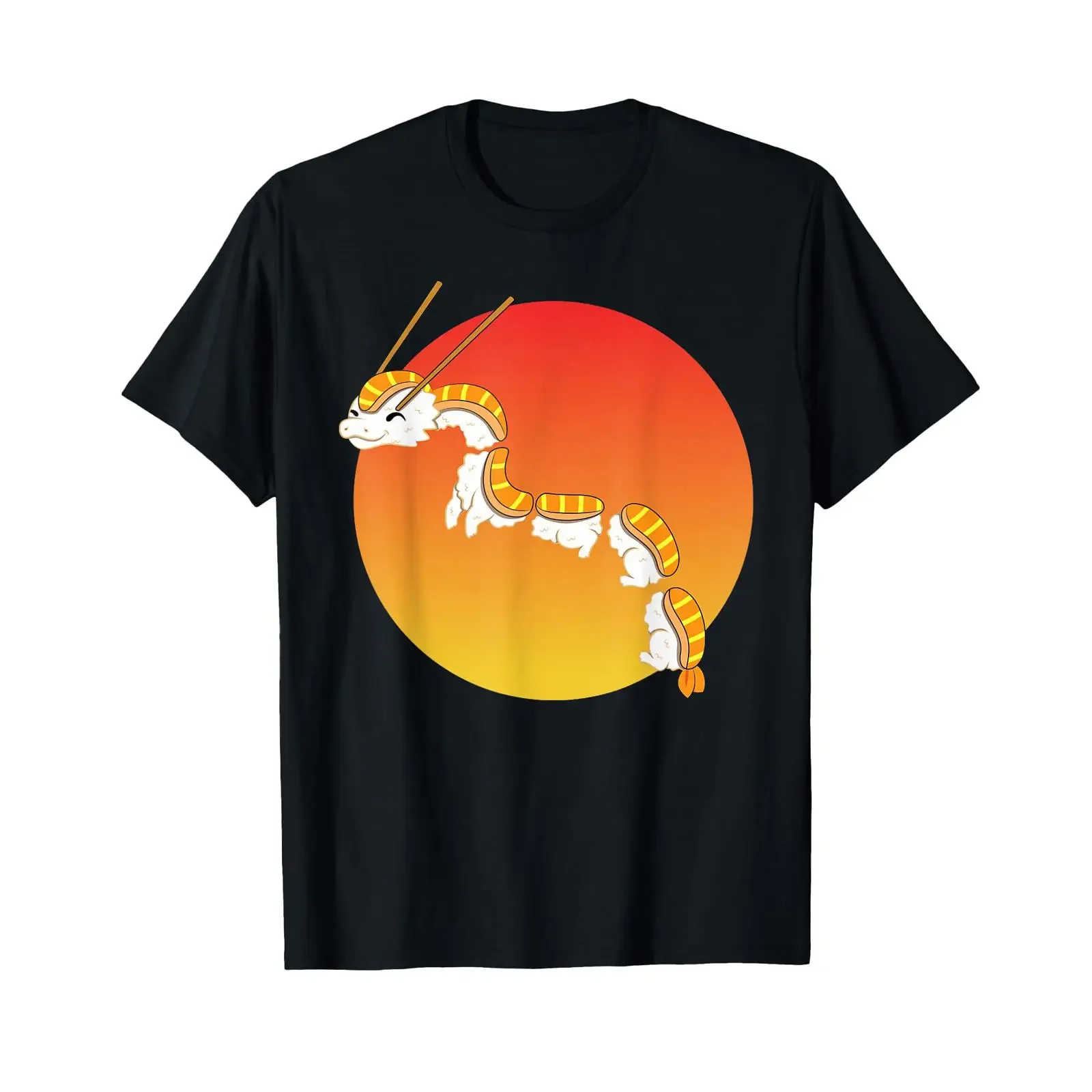 Japanese Rice Dragon Sushi Nigiri T Shirt vintage Washed Stylish homme Stretched Slightly Unisex Top For Everyday Wear graphic