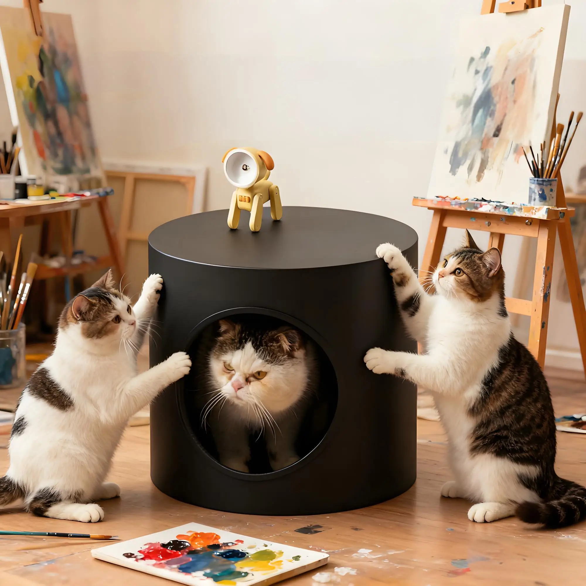 

Скамья-лежанка 2-в-1 Iron Cat с когтеточкой, просторная, прочная рама, 2 цвета, идеально подходит для игр домашних животных