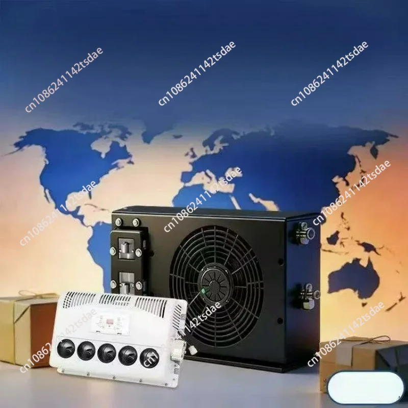 Ultra-thin Under Mount 12V 24V RV Air Conditioner With Swing Air Indoor Unit For Van Camper Modification