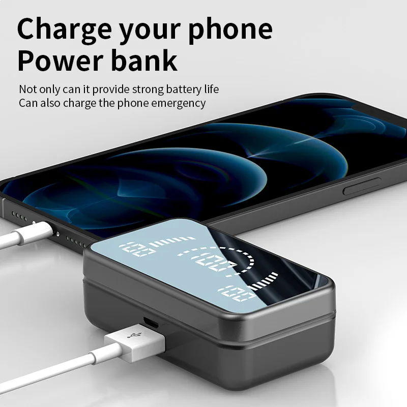 # سماعة بلوتوث لاسلكية S2 TWS مع صندوق شحن وإلغاء الضوضاء وسماعات أذن LED مع ميكروفون وسماعات رأس لاسلكية وسماعات بلوتوث #2