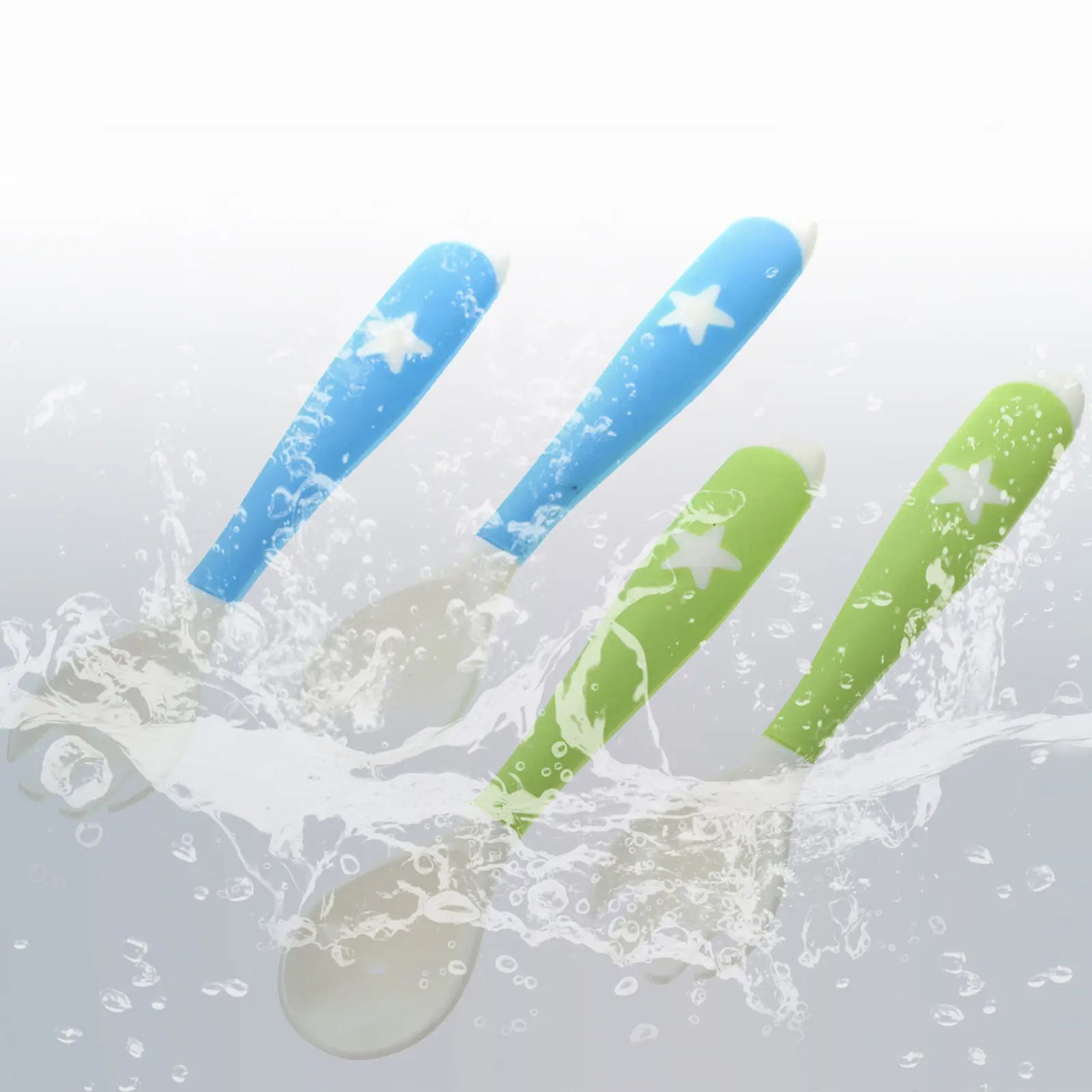 

4Pcs Baby Cutlery Set Food Grade Safe Bendable Spoon and Fork for Toddlers Learning Self Feeding Baby LED Weaning Essentials