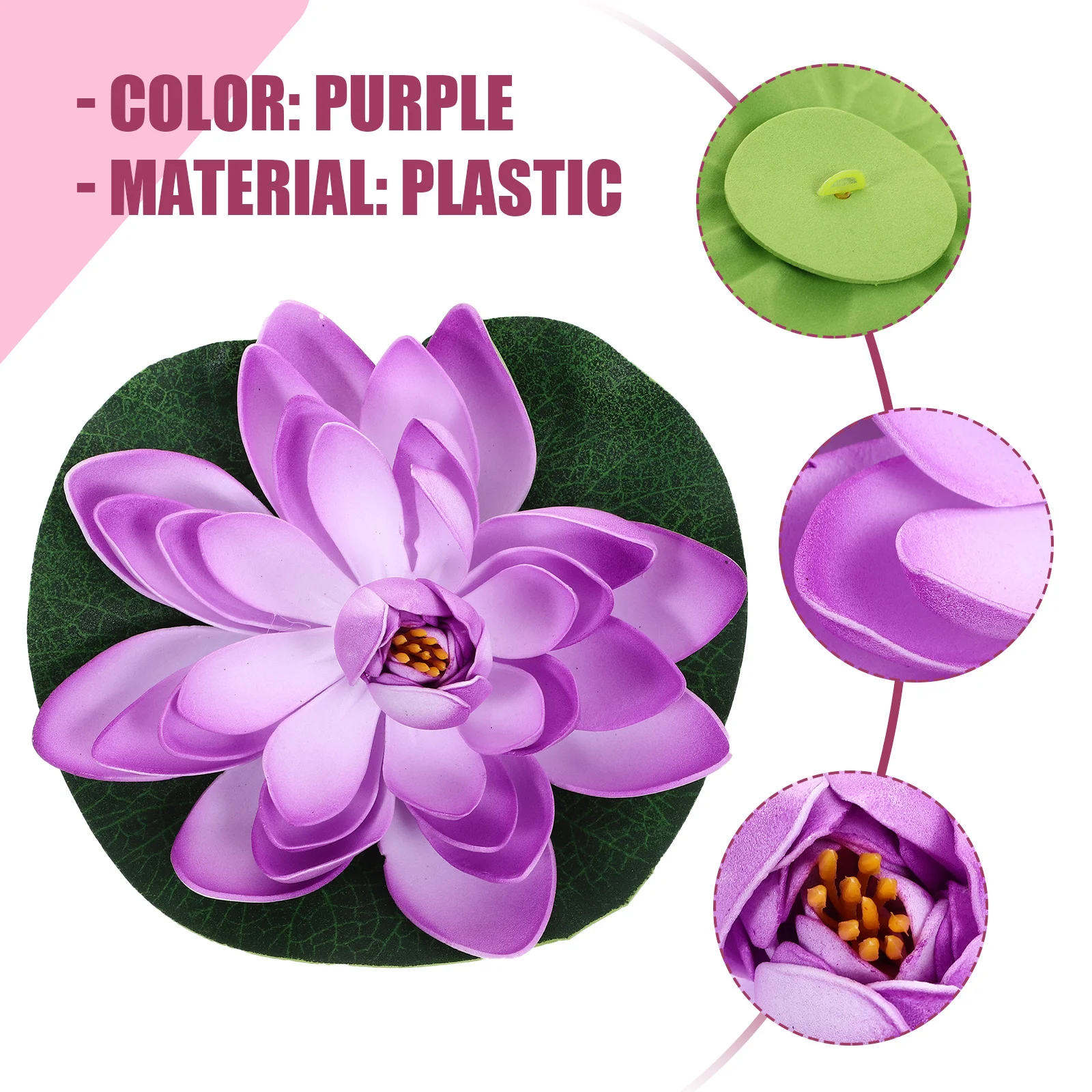 6 szt. Symulowane lilia lotosowa, pływające rośliny do oczka wodnego, do domu i ogrodu, głęboko zielone liście z detalami żyłkowania, sztuczne lilie wodne.