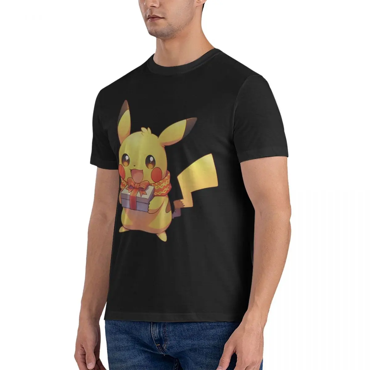 Maglietta da uomo giapponese Cartoon Anime Pokemon maglietta Pikachu Cotton top Hipster manica corta girocollo T-Shirt classica