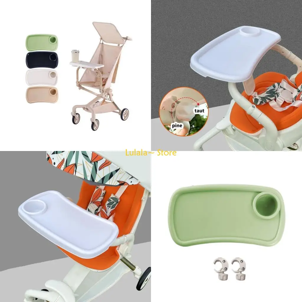 Y4QA Pushchair Attachable Meal Tray Fast Installation ABS Construction Slip Resistant Grip Mess Use