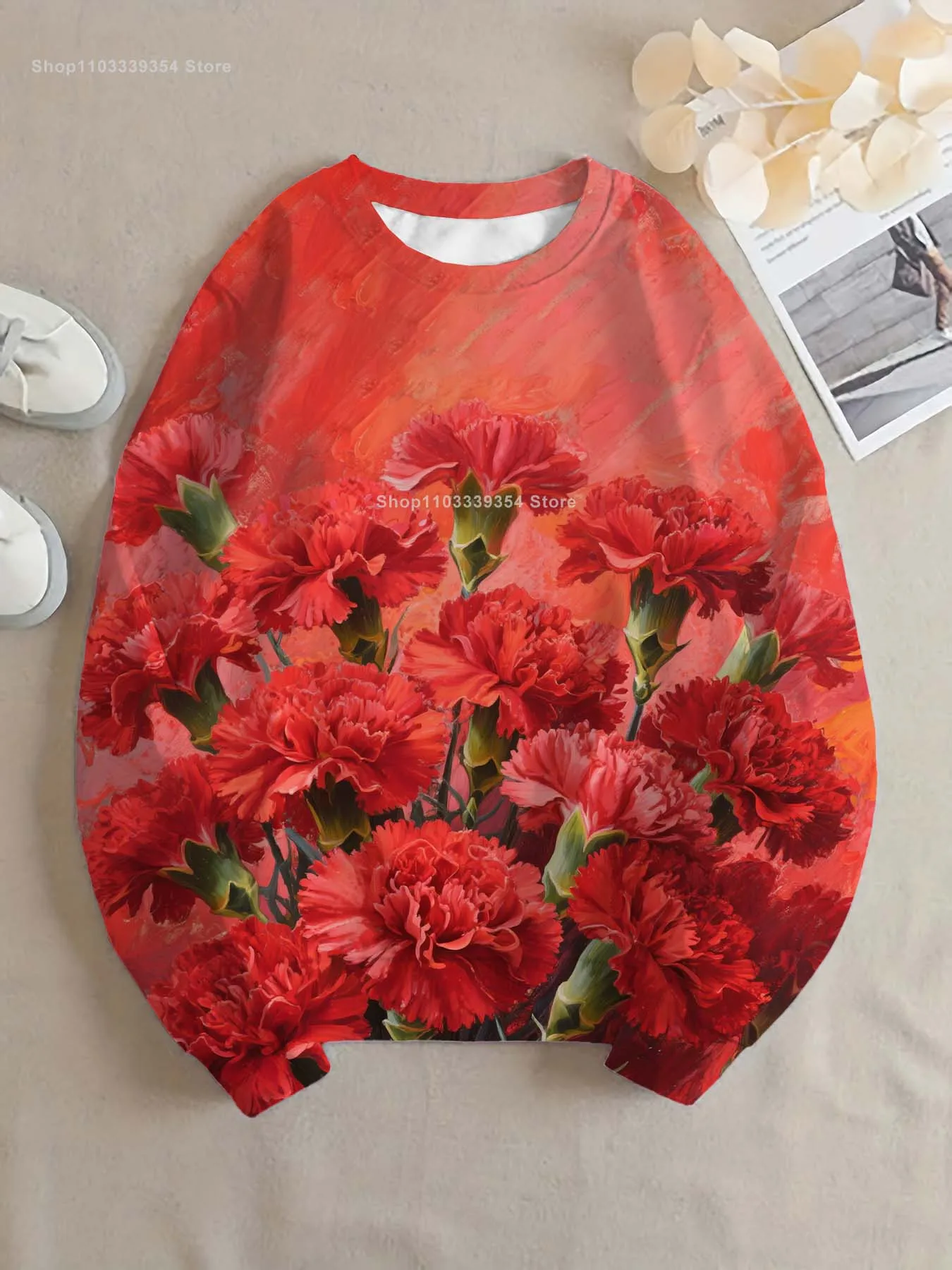 Blume sonnenblume Frauen rundhals sweatshirt 3D Druck Y2k Streetwear Herbst Sweatshirts Übergroßen Pullover Tops Frau Kleidung