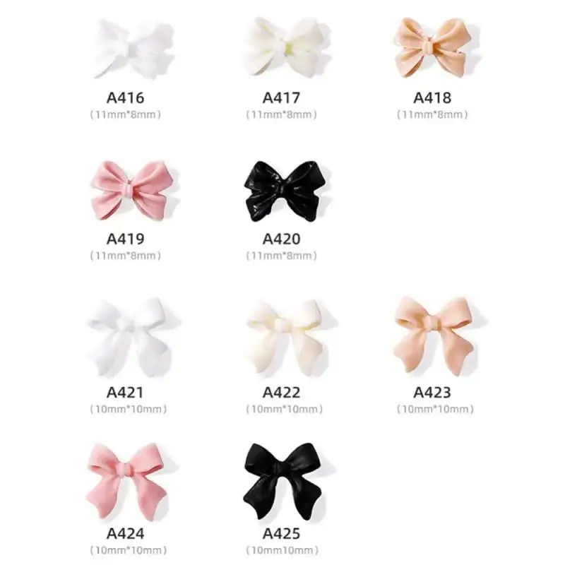 Mini Bow 3D Nail Art Decorations Resin Color Bowknot Deco Parts Beautiful Bow Ribbon Nail Art Accessories Nail Charms