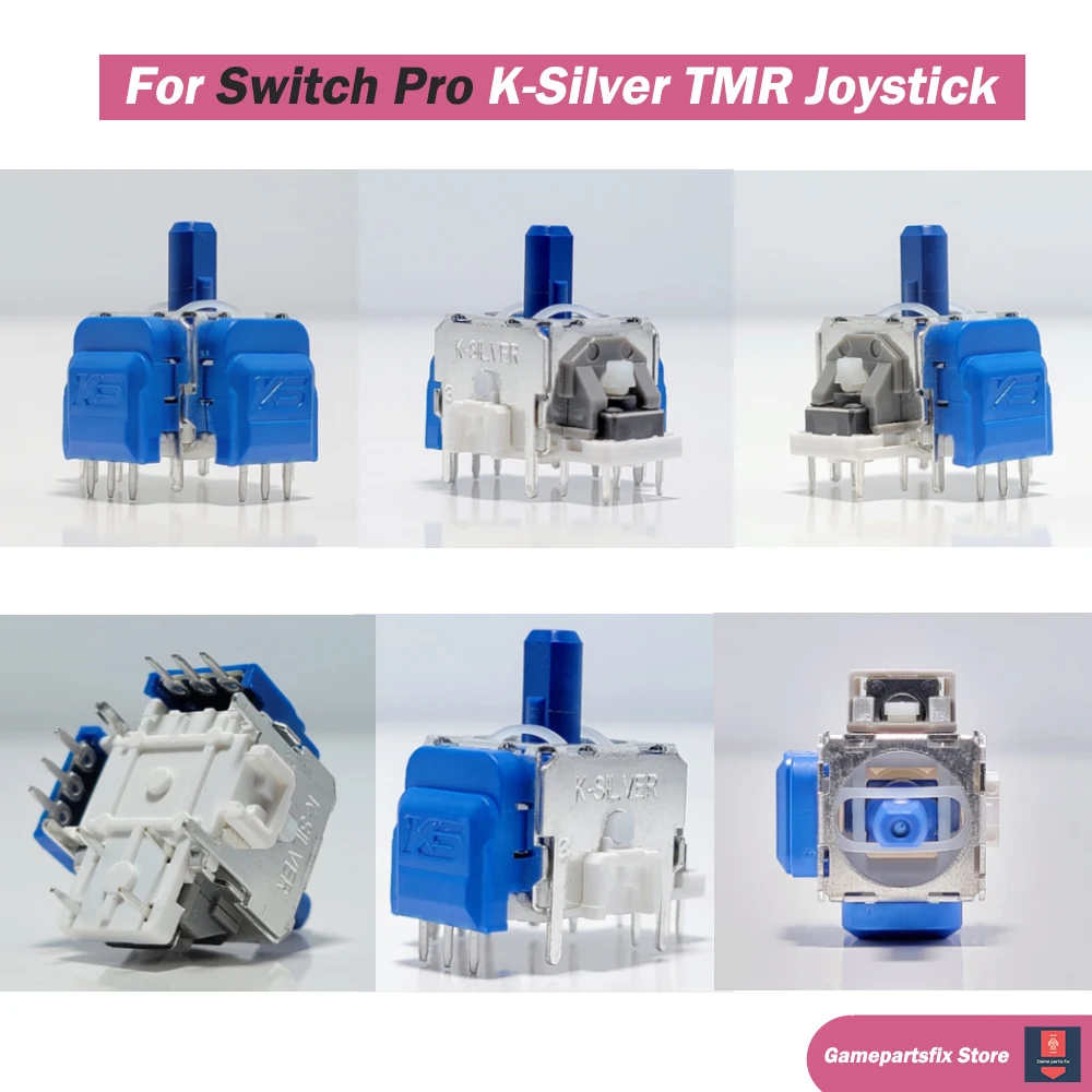 2PCS K-Silver JS13 Pro TMR Joystick for Switch Pro PS5 PS4 Xbox Series Xbox Elite 2 Replacement 3D Analog ThumbStick Anti-Drift