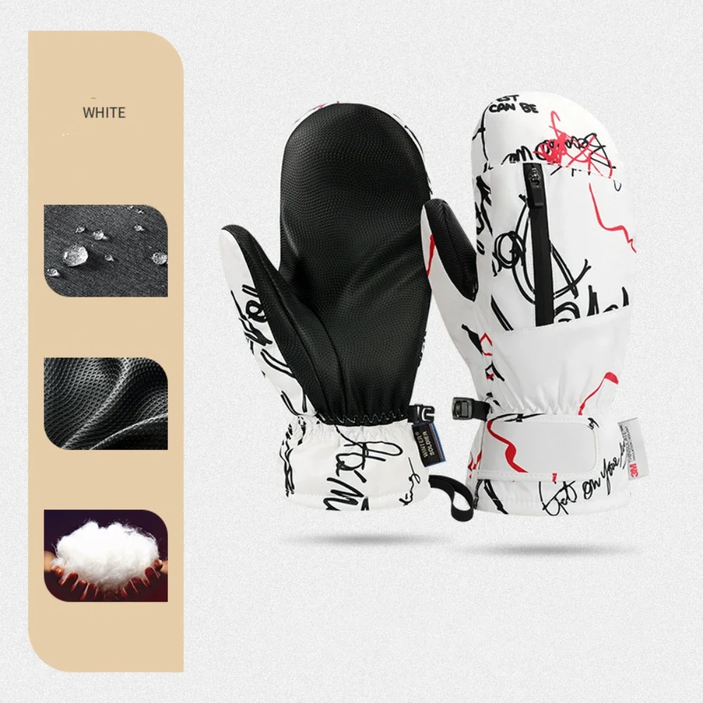 

Лыжные перчатки для взрослых, водонепроницаемые унисекс, термосенсорный экран, нескользящие перчатки для сноуборда, теплые варежки для снегохода на открытом воздухе