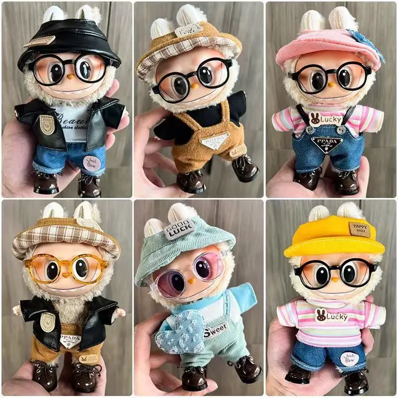 

For Labubu Sitting Posture Blind Box Doll Costume Dress Set First And Second Generation Macaron Cloth Clothing For Toy Hobbies