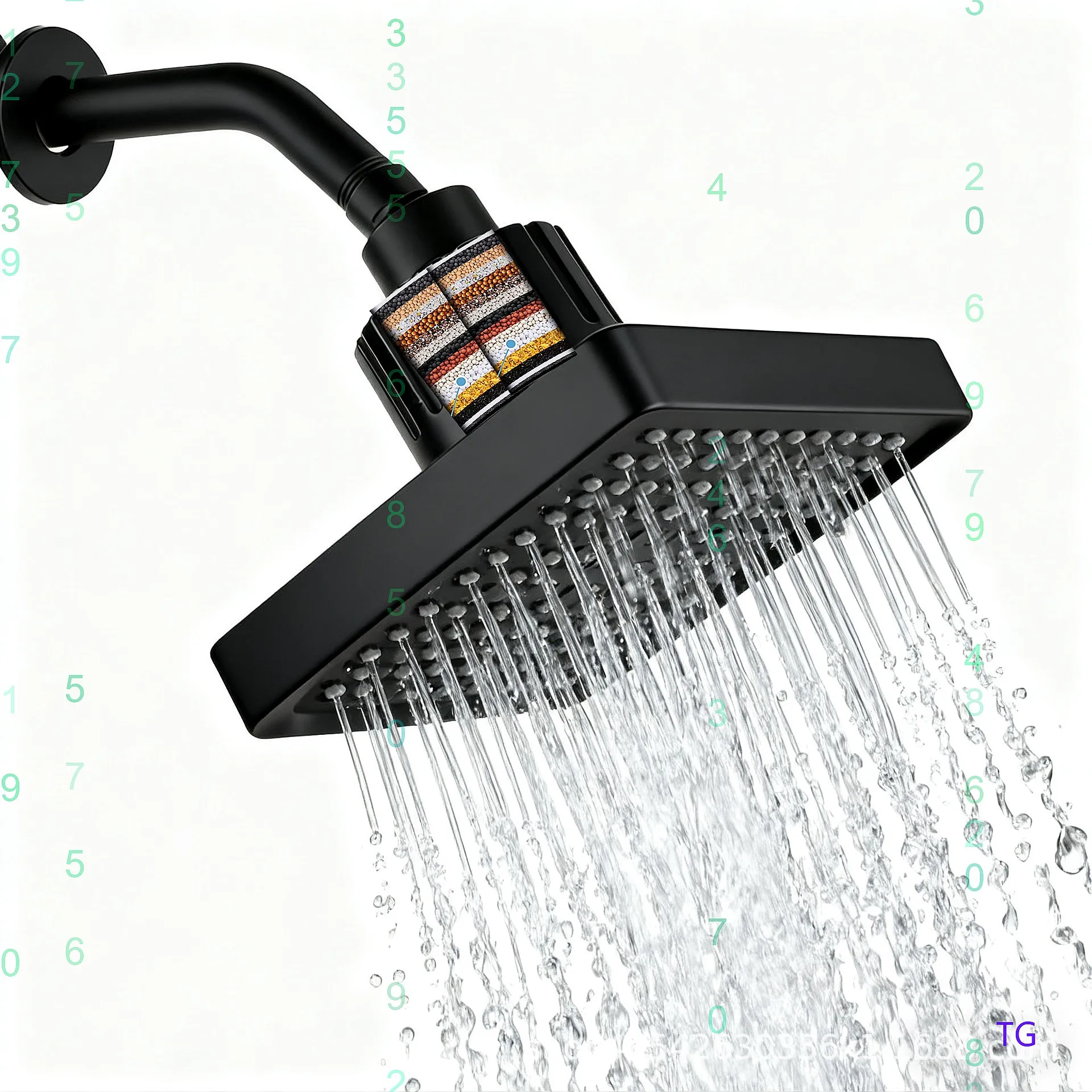 6 Inch Rain Shower Head with Filter Combo Set 15cm Top Spray Chrome