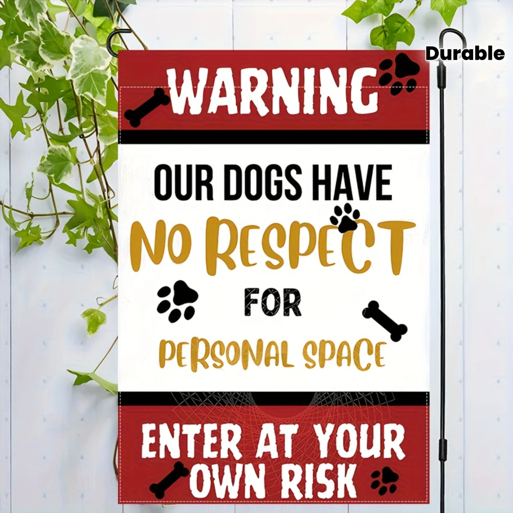 1pc Funny Dog Warning Garden Flag - 