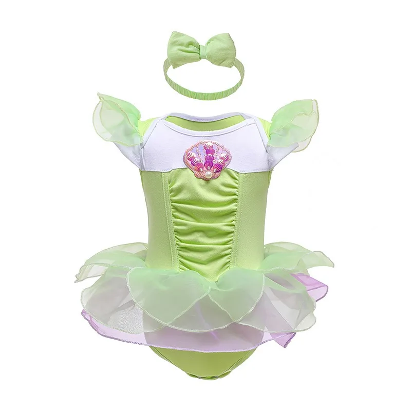 

Новый летний комбинезон для девочек с расклешенными рукавами, круглым воротником, с рисунком цветочной феи, на день рождения, с головным убором A951