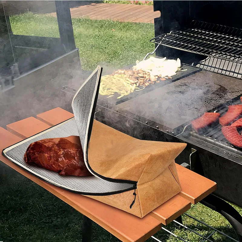 Insulated BBQ Meat Resting Bag, Heat Preservation Storage Pouch for Grilled Barbecue Meat