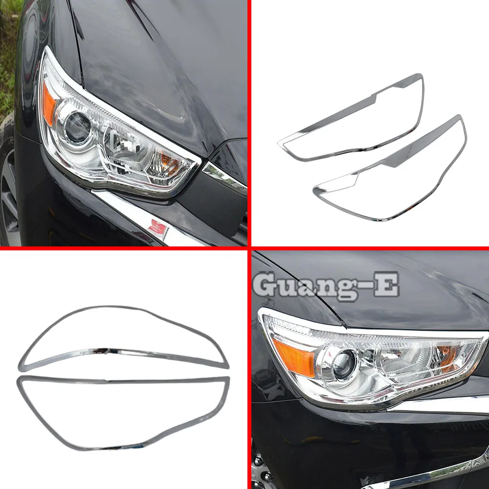 

Car Front Head Light Lamp Detector Frame Stick Styling ABS Chrome Trim Eyebrow For Mitsubishi ASX 2013 2014 2015 2016 2017 2018