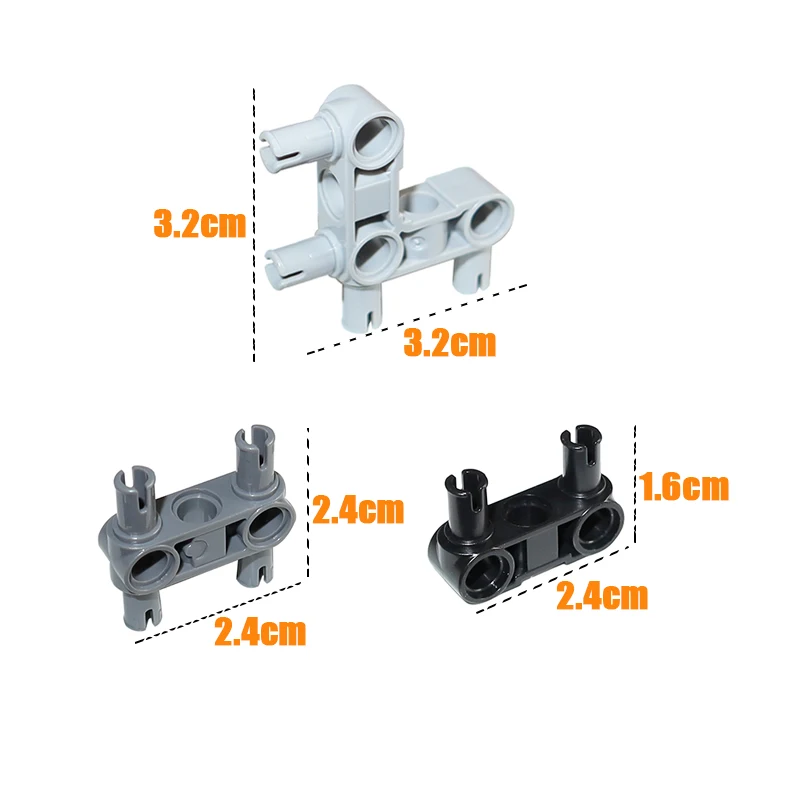 Building Blocks Technical Part MOC Pin Connector Perpendicular with Pins 48989 55615 2393 High-Tech DIY Brick Toys