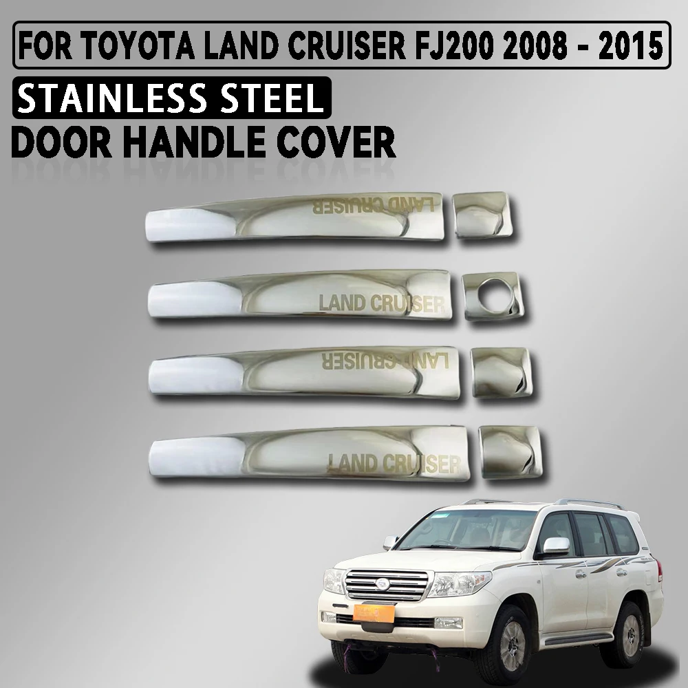 

Abs Chrome Plated Silver Car Door Handle Cover Trim For Toyota Land Cruiser FJ200 2008 - 2015 Car Accessories Exterior Decorate
