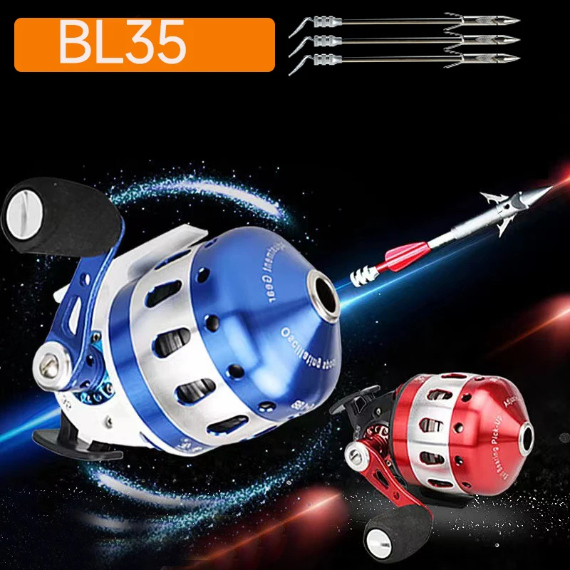 

BL35 Fishing Spincast Reel 6+1BB Closed Metal Coil Slingshot Shoot Fish Hunting Outdoor with wristband 5#PE line 55M