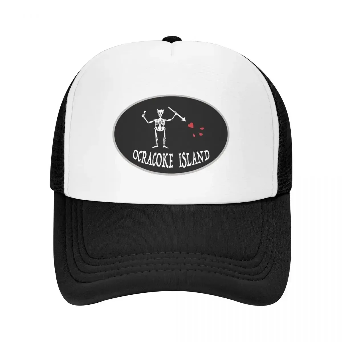 Blackbeard's Flag Ocracoke Island Baseball Cap Trucker Hat Snapback Cap Uv Protection Solar Hat Men Caps Women's