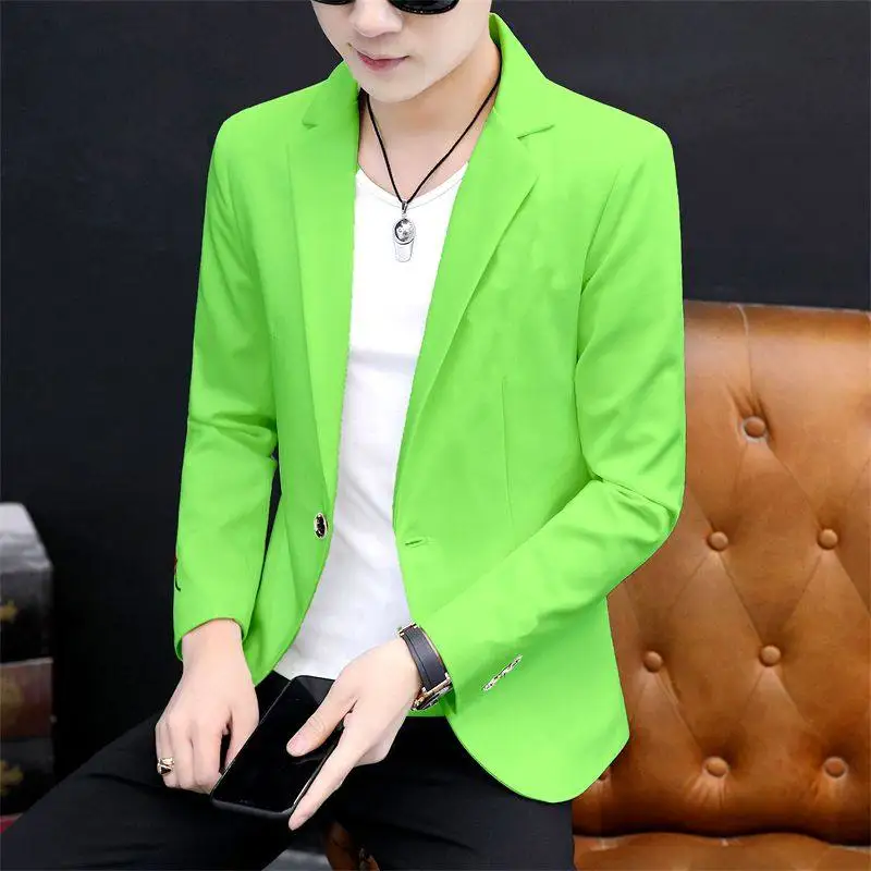 

Облегающий мужской повседневный корейский костюм, тюжет, модная весенне-осенняя студенческая одежда в стиле вестерн, верхняя одежда, длинный костюм из полиэфирного волокна...