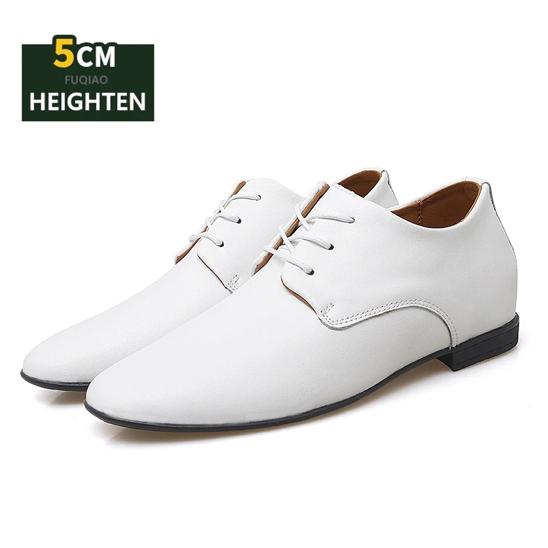 

5CM Lift Dress Shoes For Men Genuine Leather Elevator Loafers Autumn Winter Formal Casual Business Height Increasing Footwear