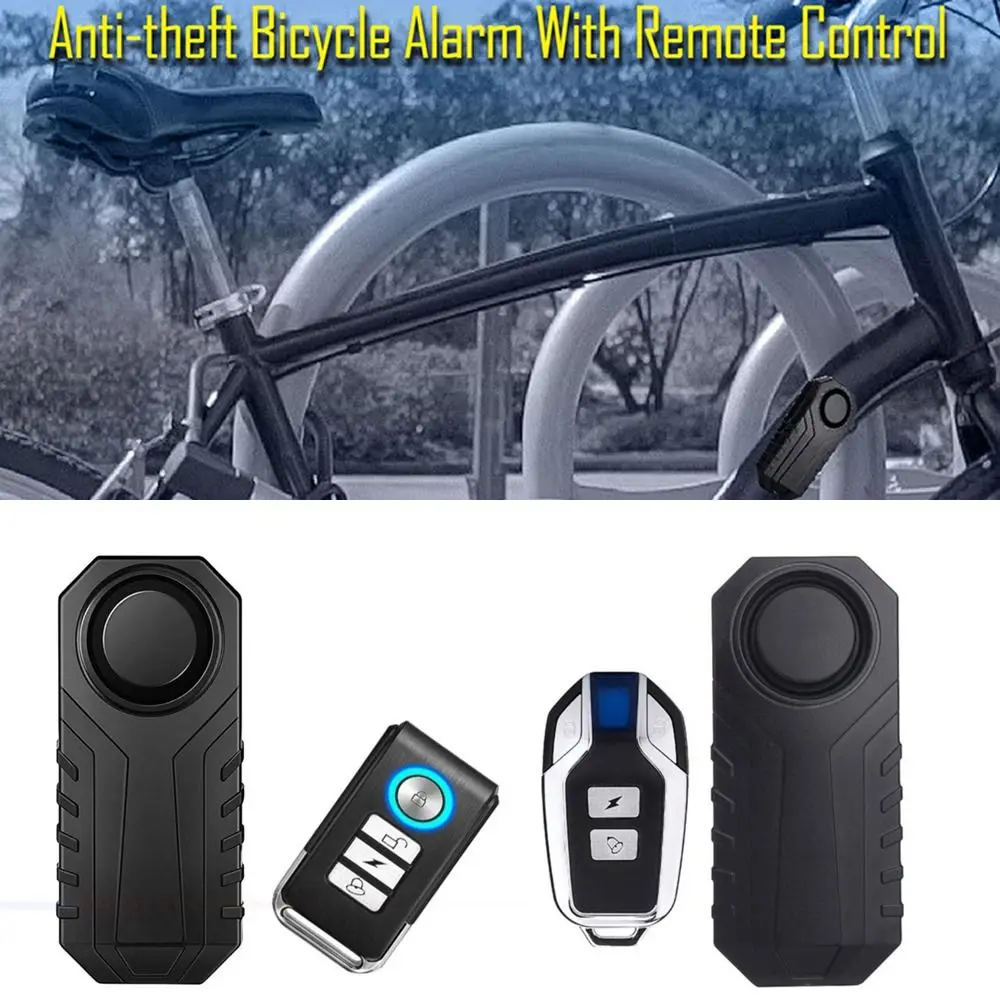 Home Decoration with Remote Bike Alarm Bell Wireless 113dB E-Bike Motorcycle Alarm Waterproof Anti-Theft Vibration Bike Horn