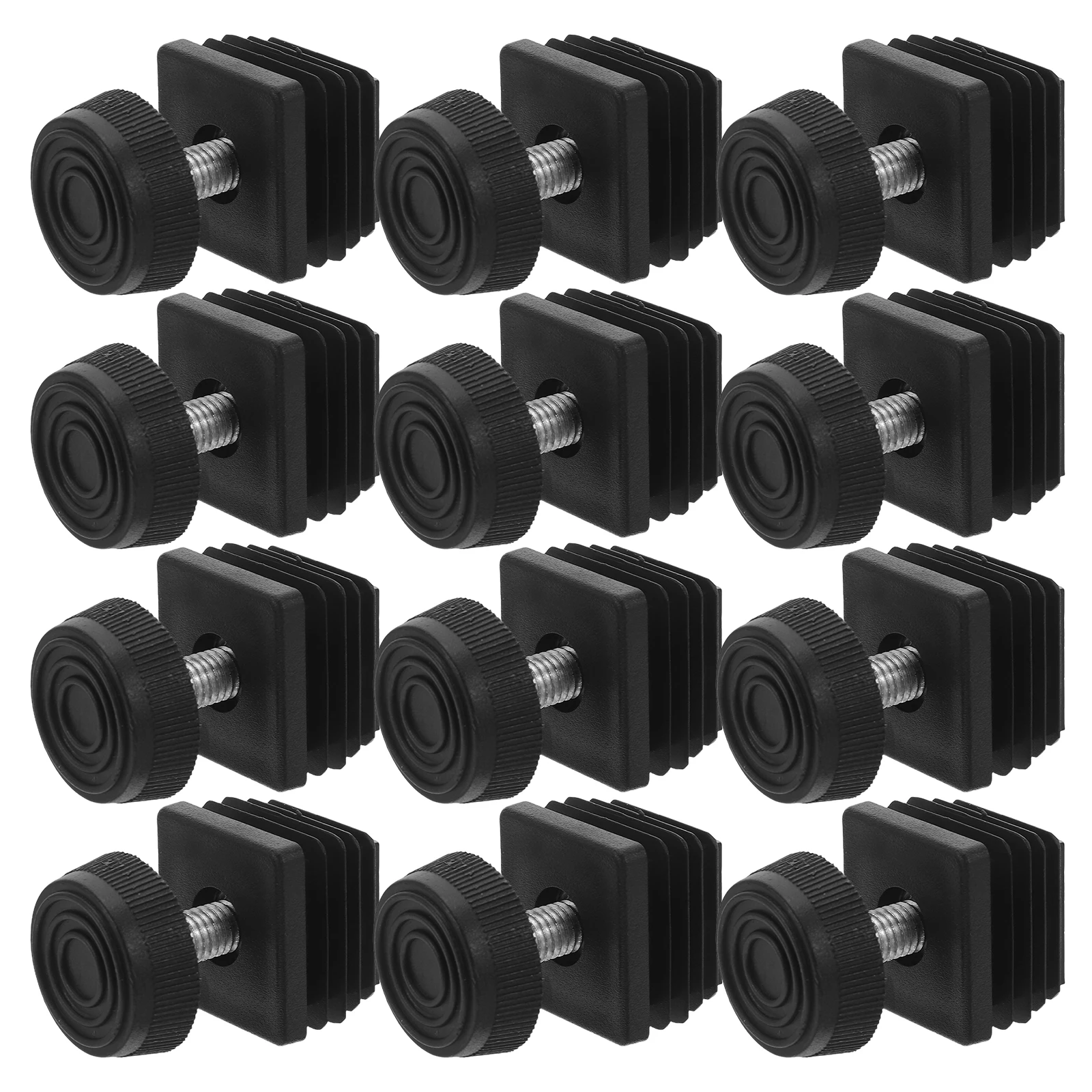 12pcs Leveling Feet M8x30 Adjustable Metal Tube Foot Plugs Insert Furniture Adjustable Leveler For Desk Chairs