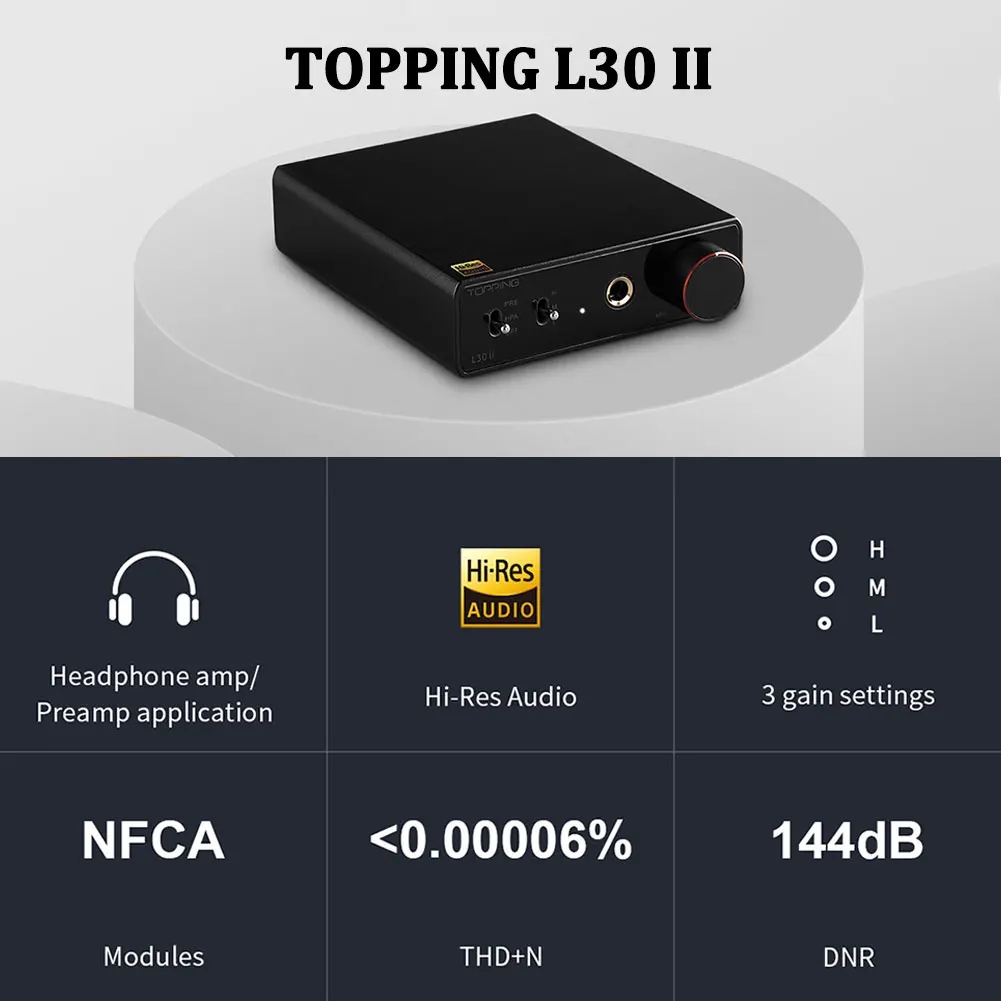 Toping E30 II + toping L30 II + kabel RCA, Headphone Amplifier NFCA Audio Res DAC, kabel dekoder Audio 6.35MM