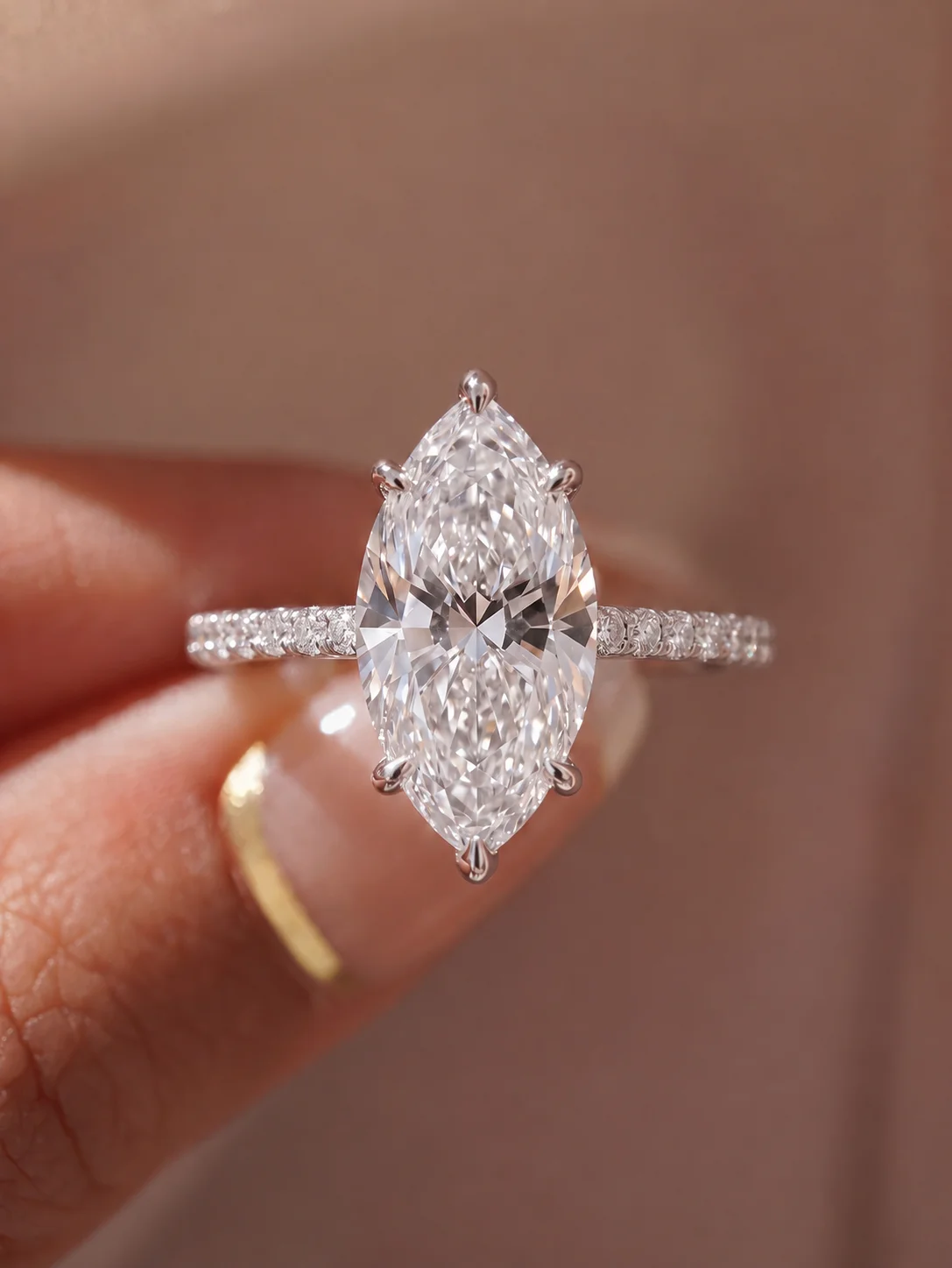 ASTRAVIEW 1Pc 6-Prong Solitaire Ring for Women, Elegant Bridal Jewelry, Wedding Engagement Bridesmaid Christmas Gift