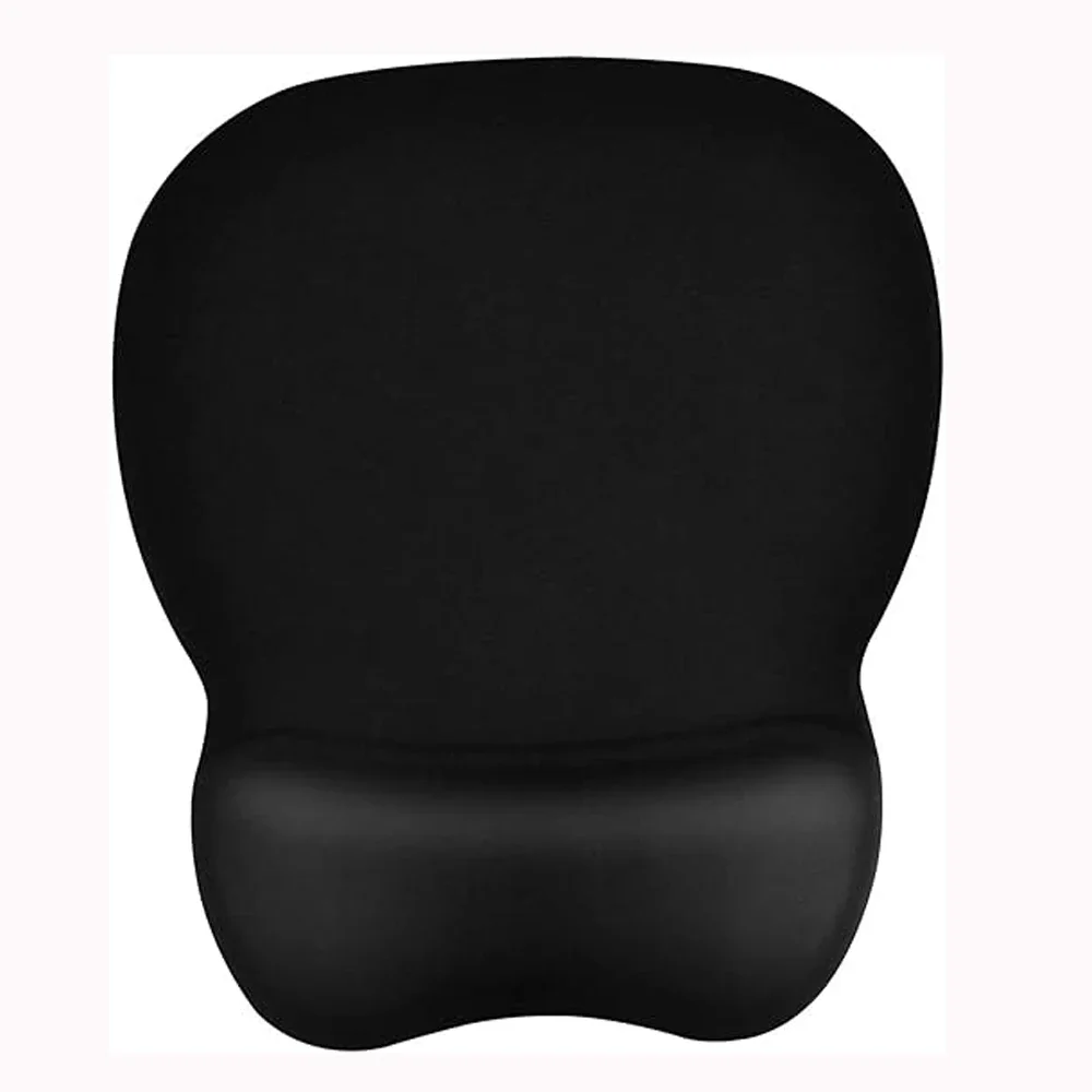 Mouse pad com suporte para pulso, mousepad ergonômico com descanso de pulso de espuma viscoelástica e base antiderrapante acessórios de mesa de escritório-preto