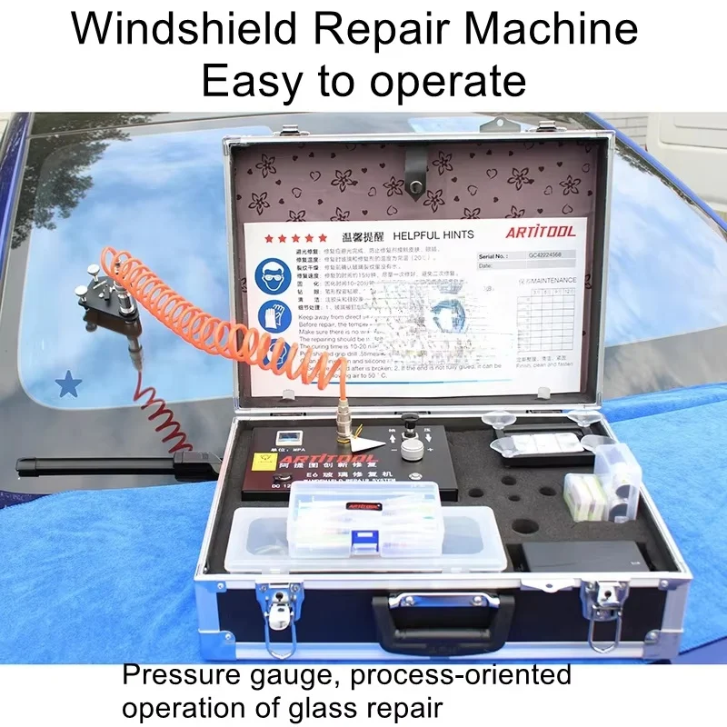 E6 Professional Automotive Windshield Repair Tool Kit 365nm LED UV Curing Nano Resin Crack Repair Auto Glass Repair