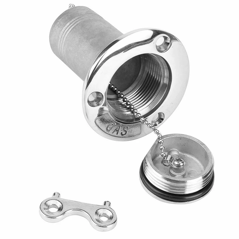 Marine Boat Deck Fuel Filler With Key Cap 38Mm 1.5 In 316 Stainless Steel Boat Gas Cap Key Hardware Gas Marine Tank Fill