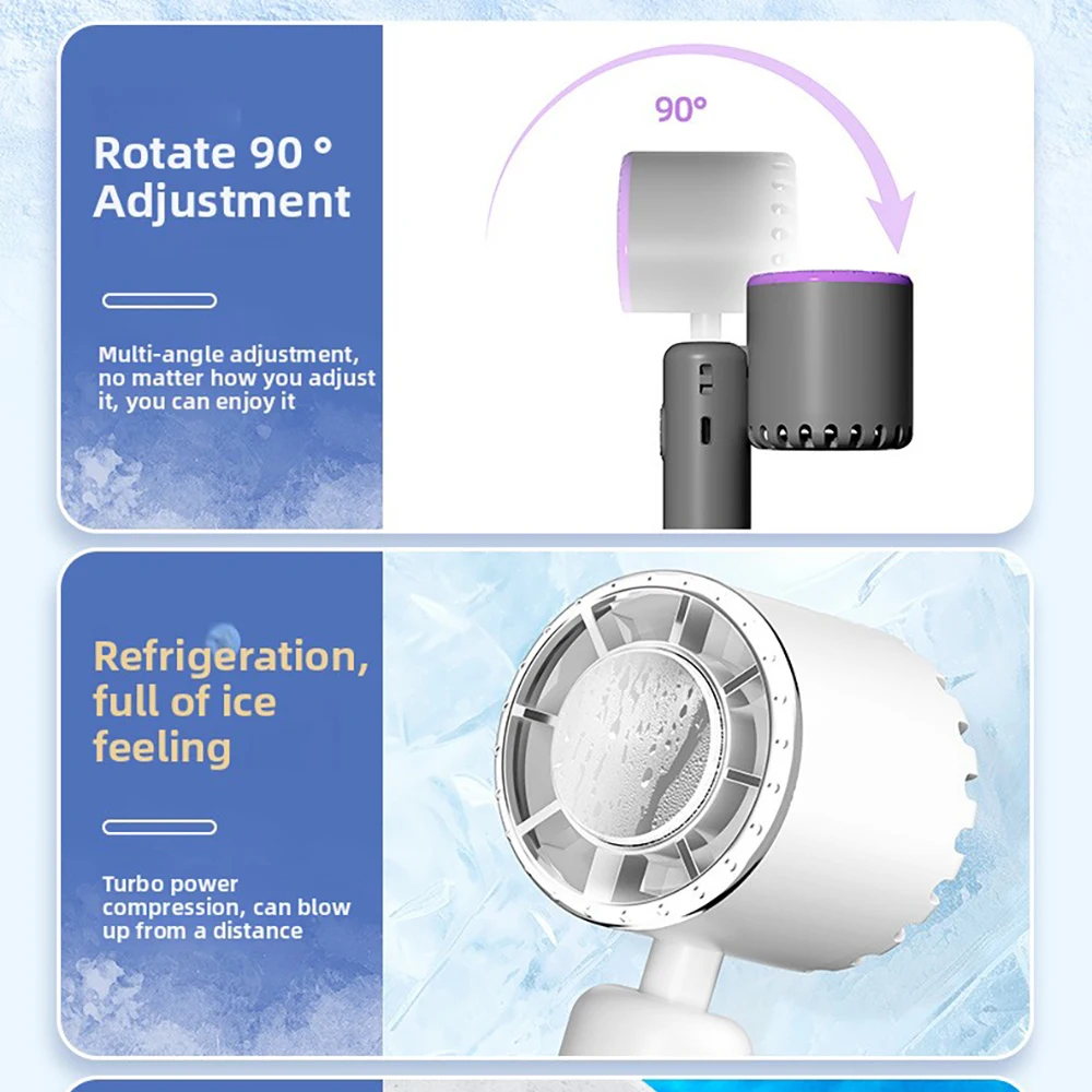 Mini New 3 Speeds Fan Cooling Fan Camping Outdoor 2000mAh Battery Portable 90 ° Rotation Desktop Mountaineering Buckle Fans