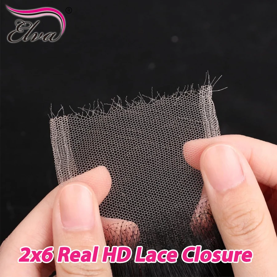 

Волосы Elva 2X6, невидимые HD кружевные застежки, только прямые и объемные волны, 100% девственные человеческие волосы, предварительно выщипанные волосы Vitname, сырые для женщин