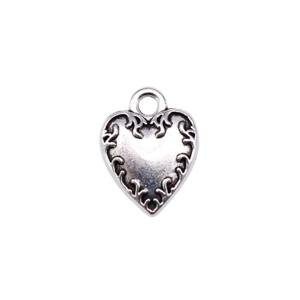 10pcs 13x9mm Charms Heart Pendants Making DIY Handmade Tibetan Finding Jewelry