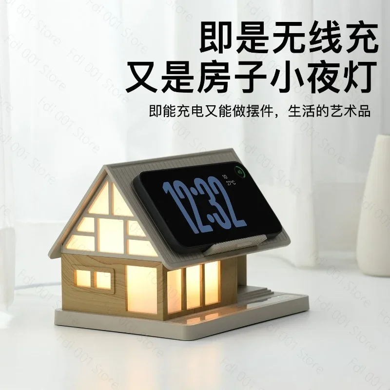 Mini Smart Bedside Night Light Touch Control Wireless Charger Soft Warm White Lighting for Modern Home Bedroom Decoration