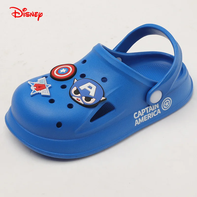 Disney Children\'s Sandals Cartoon Spiderman Boys Slippers Kids Soft Bottom Home Shoes Anti-slip Waterproof Sandals for 1-6Y