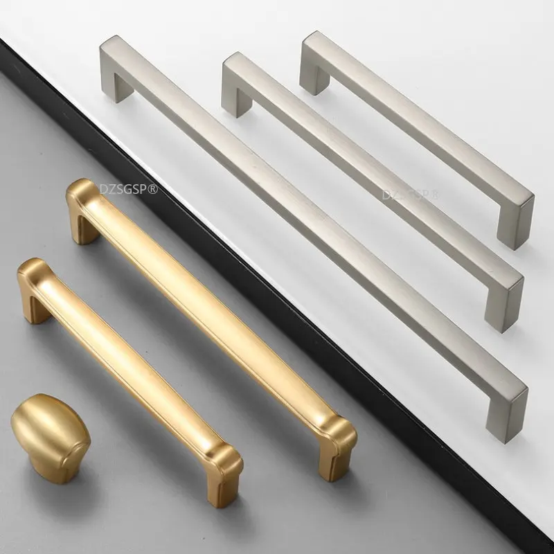 

Closet Drawer Cupboard Pulls Bathroom Door Knobs Furniture Kitchen Handle Gold Cabinet Handles Zinc Alloy Square