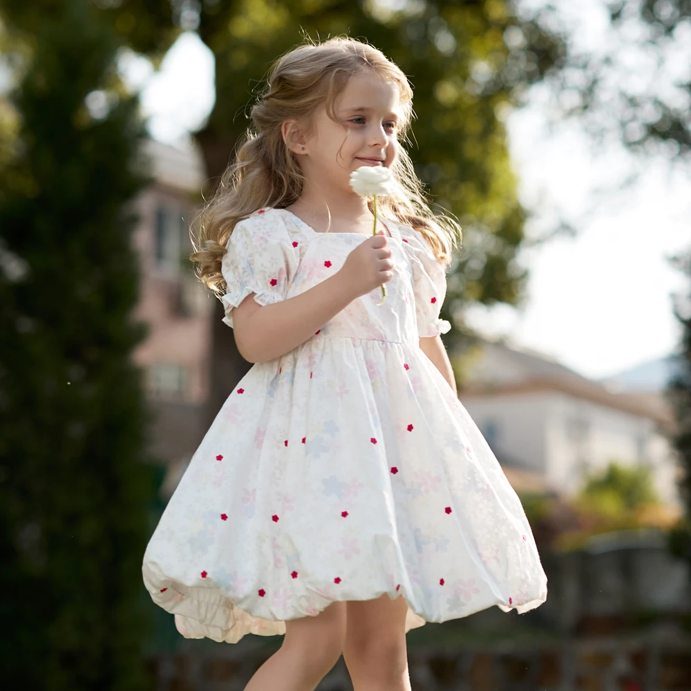 bella birthday dress Dave Bella Girls Floral Party Princess Dress Children Noble Short Sleeve  Ball Gown Dress Sweet Charm Wedding Birthday DB2252213