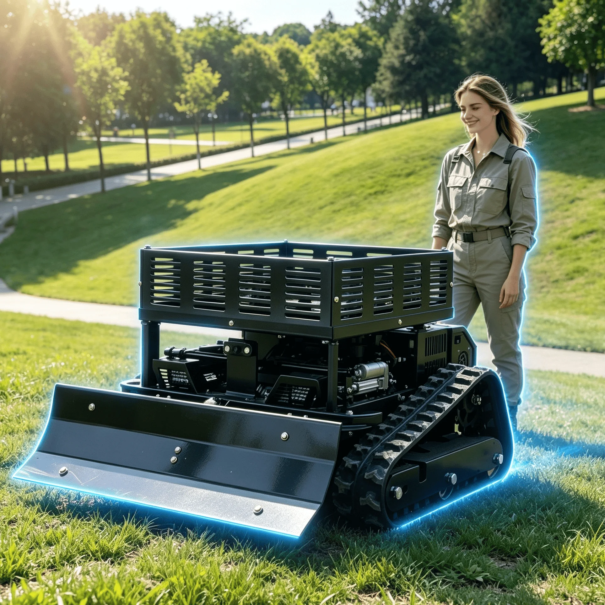 Customized Fruit Tree Orchard rotary mower Radio Control Flail Mower, Low Profile Design Passes Under Tree Branches Easily