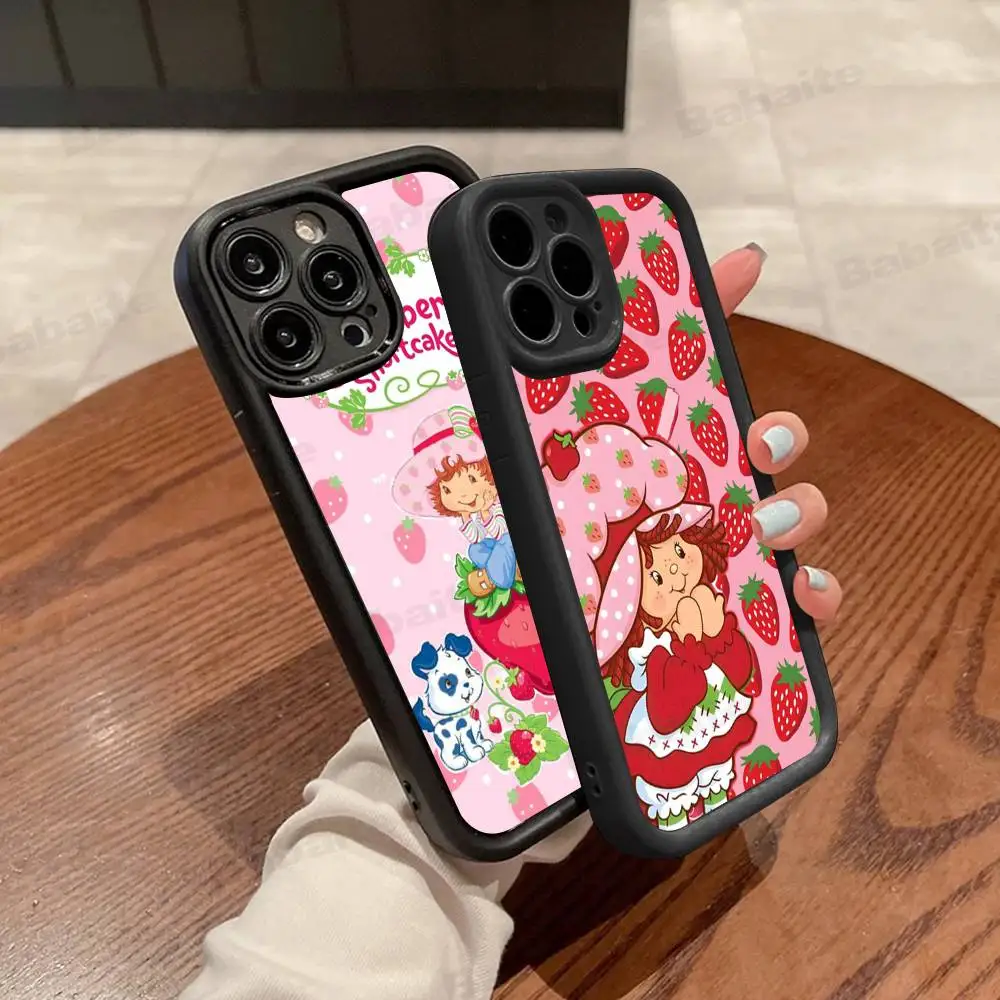Чехол для телефона S-Strawberry Cartoon S-Shortcake Girl для iPhone 17 16 15 14 13 12 11 Pro Max Plus Mini Luck Cover