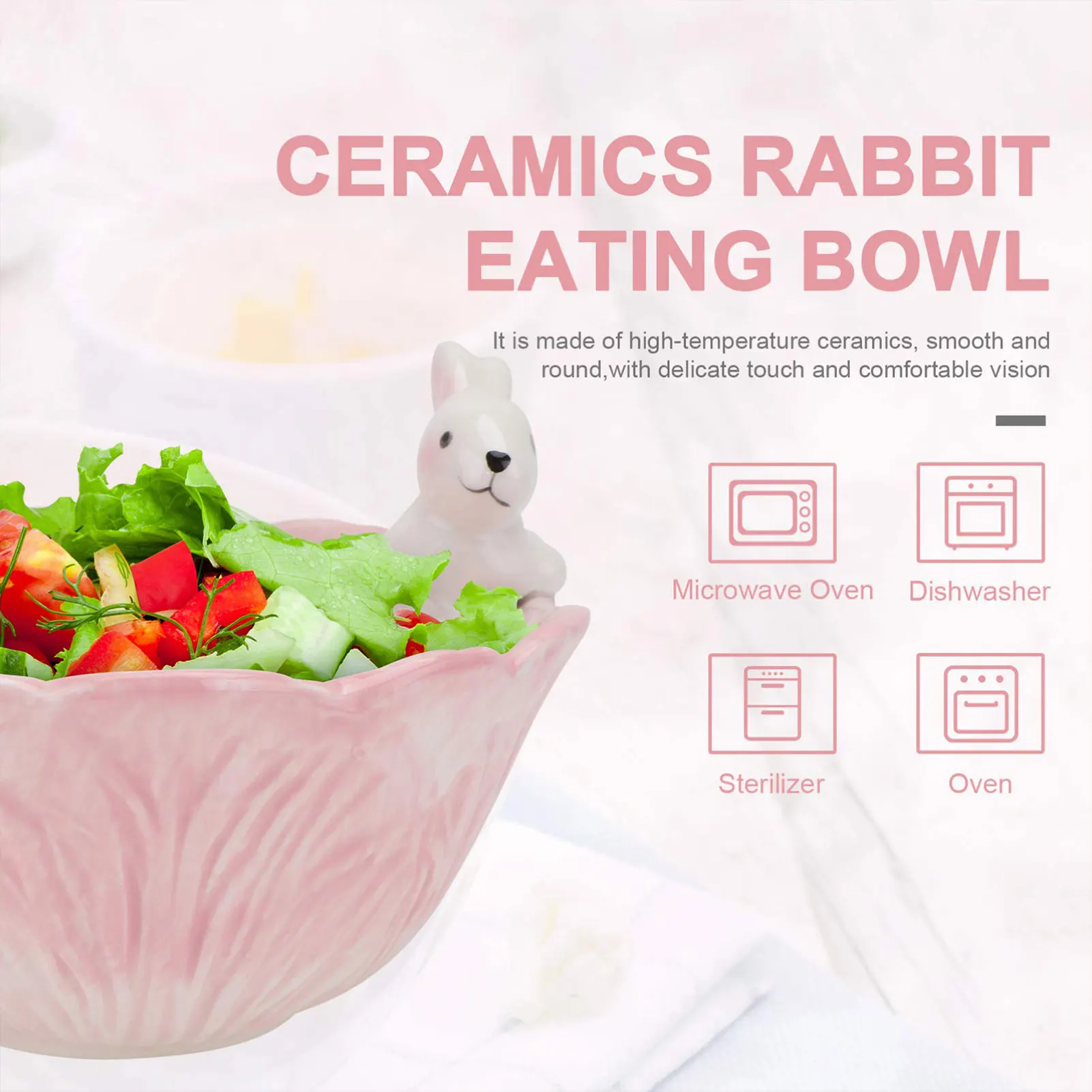 Household Food Fruits Rice Salad Bowl Pottery Ceramic Bowl Soup Tableware Dinner Bowl Creative Lovely Hand Painted for Children