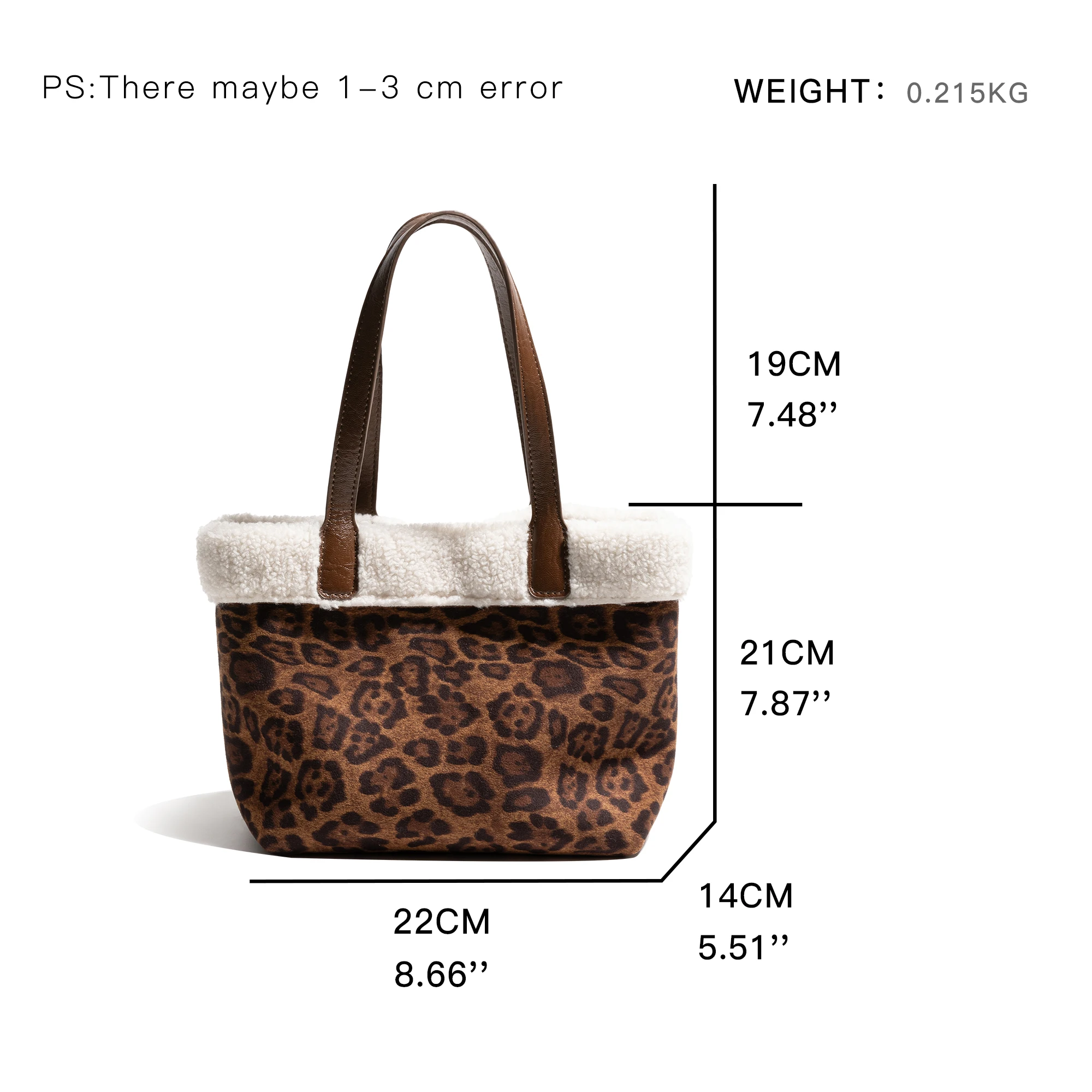 KOKOPEAS Faux Suede Spliced Vintage Leopard Pattern Shopping Handbag Lamb Soft Leather Ladies Stylish Underarm Shoulder Pouch