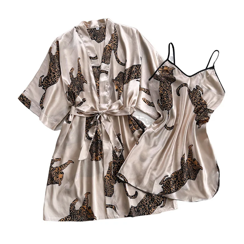 Women Night Robe V-Neck Sexy Silk Robe With Belt Short Satin Kimono Robe Sleepwear Bathrobe Bridesmaid Party Dressing Gown