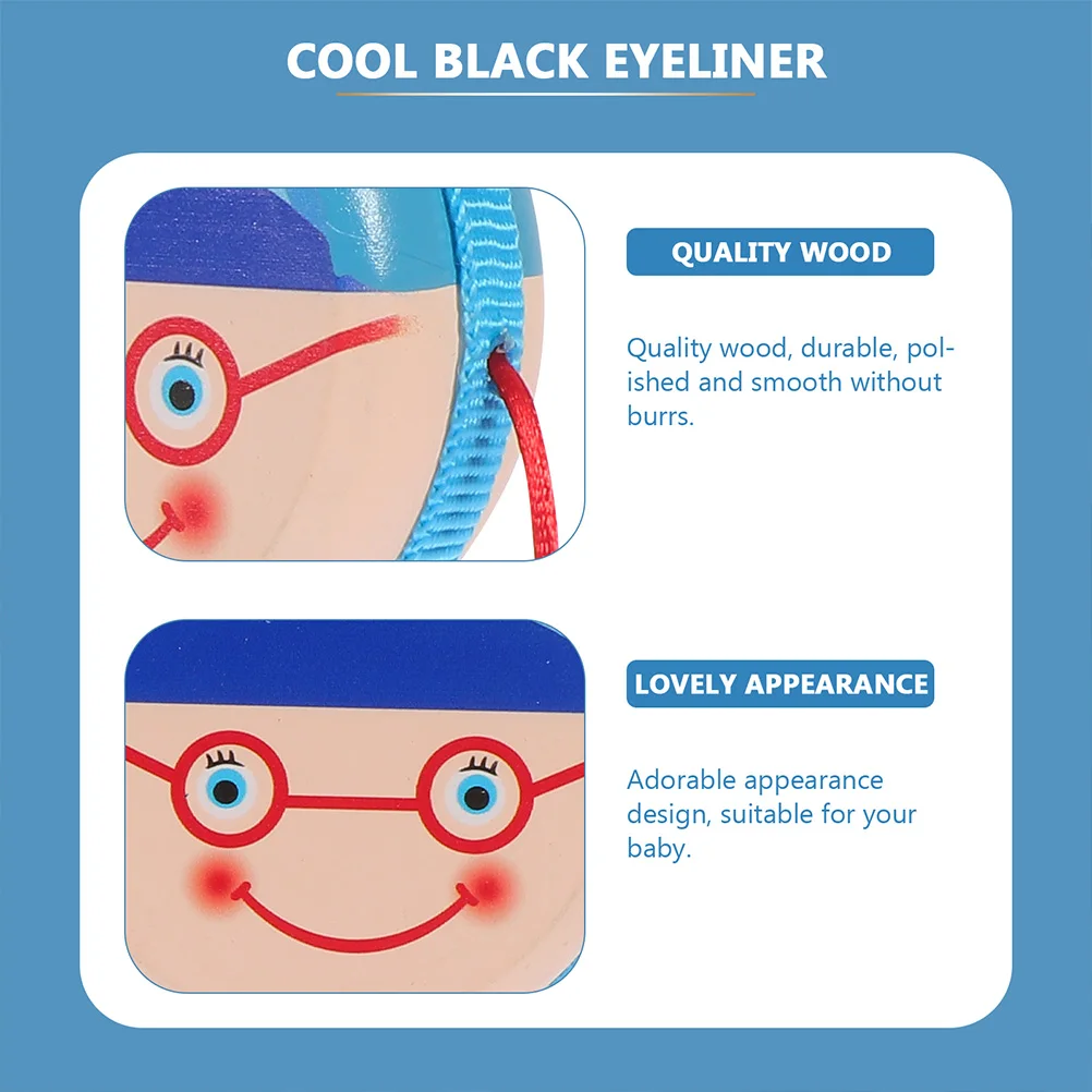 2 szt. Drewniane grzechotki dla niemowląt z motywami z kreskówek, ręczne, muzyczne, sensoryczne, rozwijające koordynację wzrokowo-ruchową.