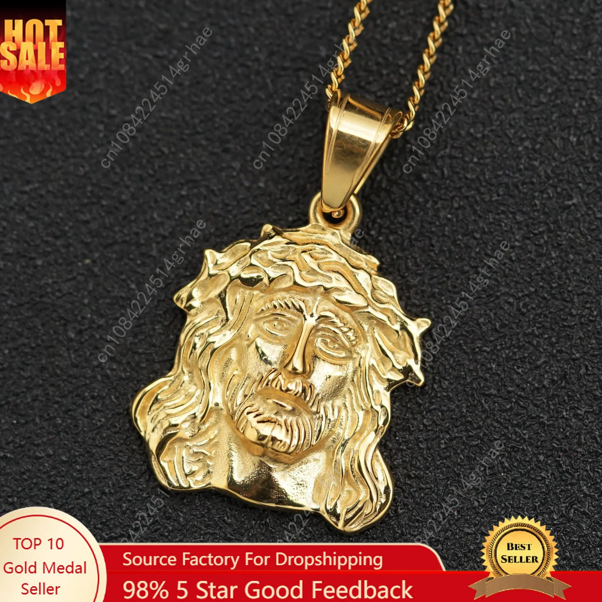 

Gold color Jesus 316L stainless steel Charm Pendant Necklace For Women Men Party Jewelry Gift