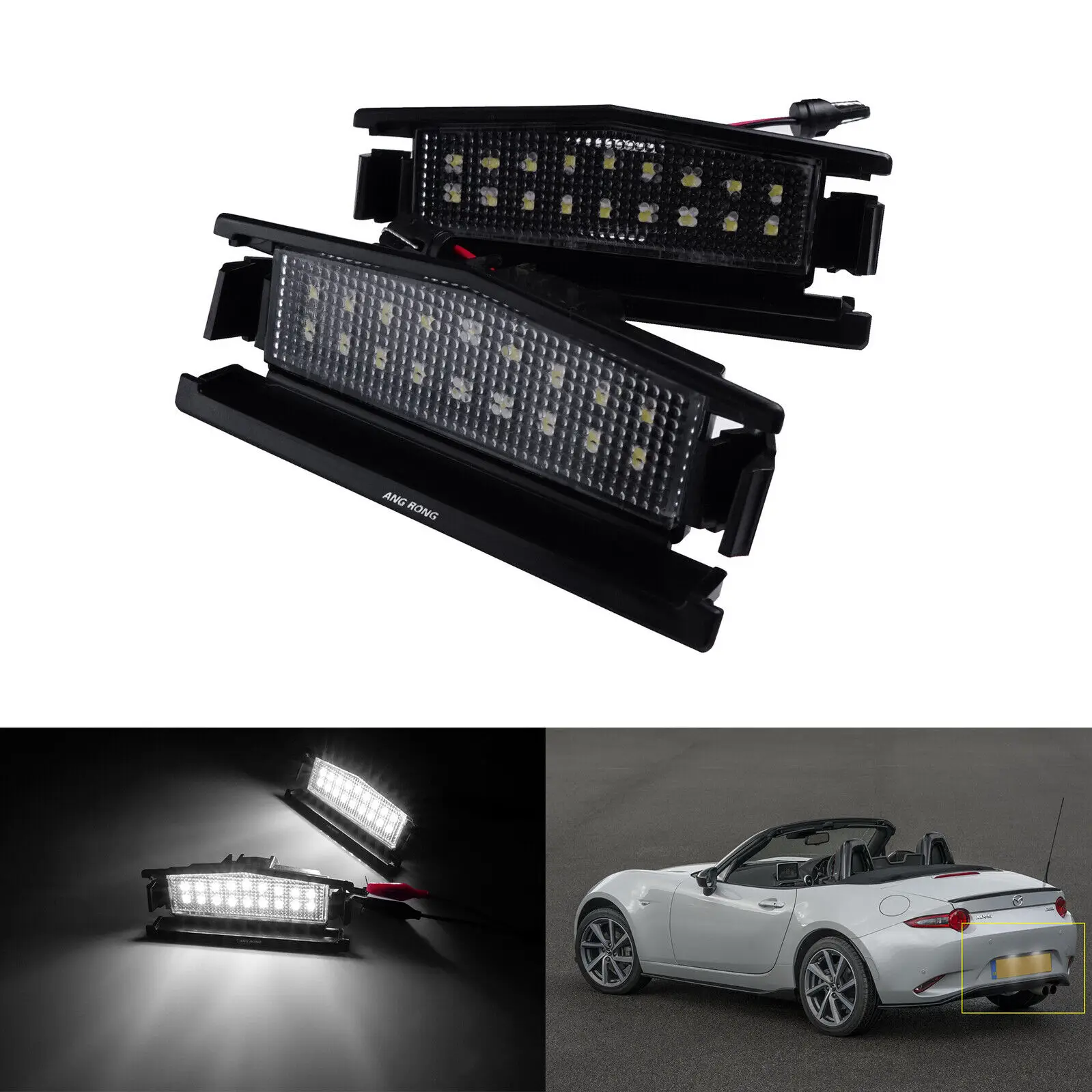 2x SMD LED Licence Number Plate Light For Mazda 2 DJ DL MX-5 Miata Roadster ND 15+