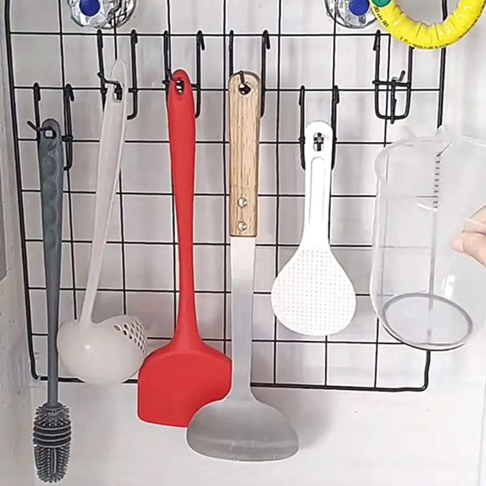 10Pcs New Retail Shop Mesh Stall Hangers Coat Bag Wall Hook Supermarket Shelf Hook Metal Reusable Mesh Panel Hooks