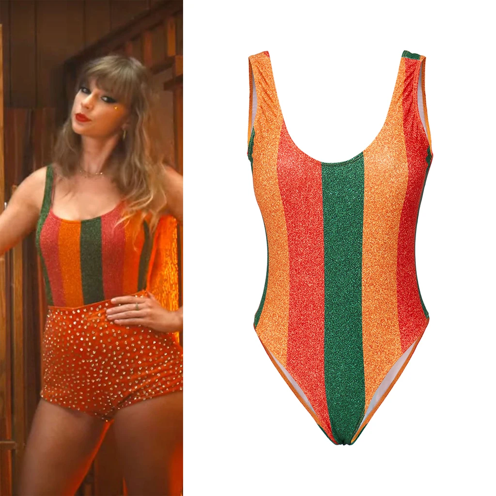 

Taylor Anti Hero Cosplay Costume Color Stripes Jumpsuit Women Bodysuit Stage Show Outfits Halloween Carnival Party Disguise